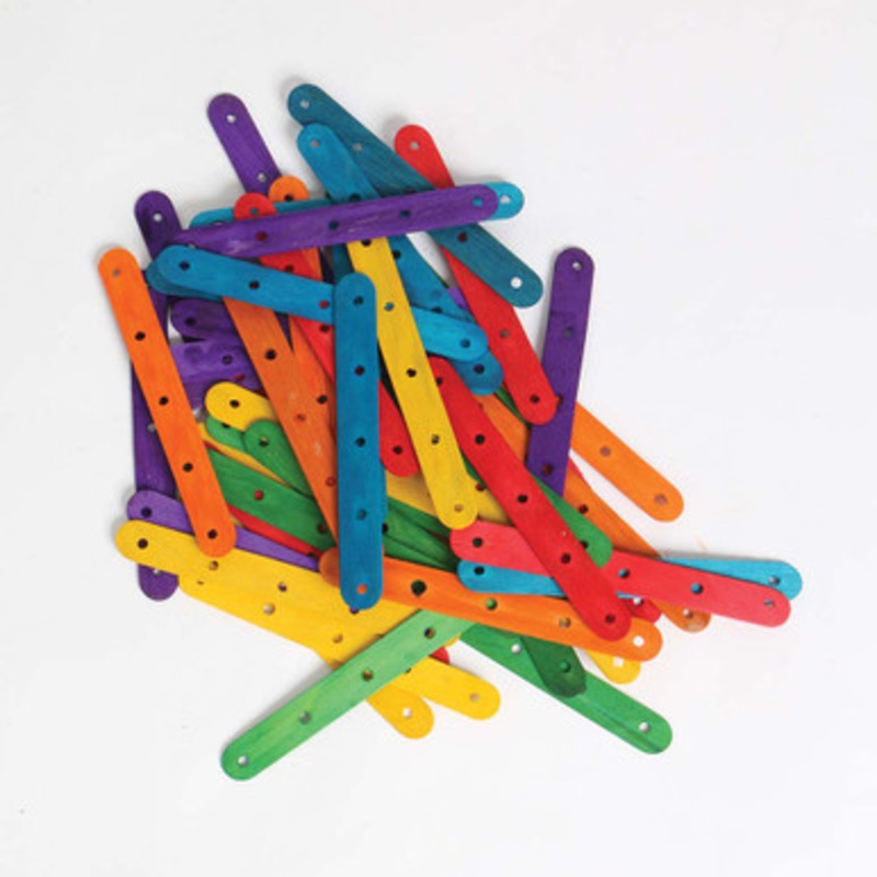 Coloured Bamboo Sticks Pack of 50 Parrot Toy Making Parts