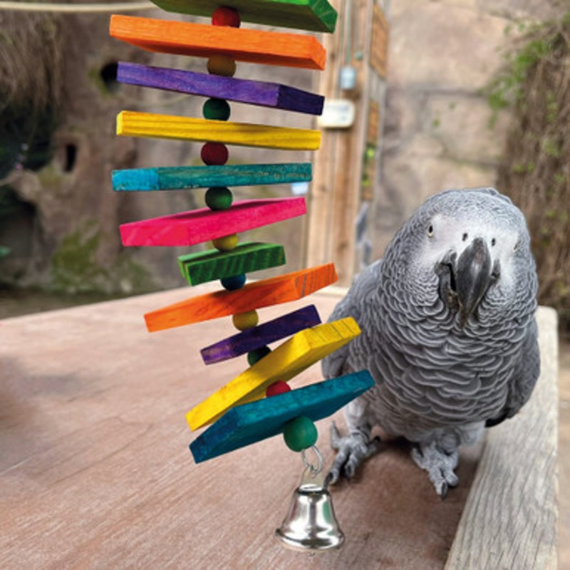 Coloured Stacker Wooden Parrot Toy – Large