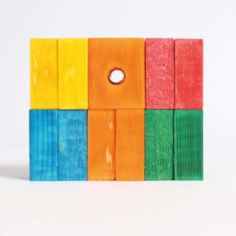 Coloured Wood Blocks – Parrot Toy Parts – Pack of 12