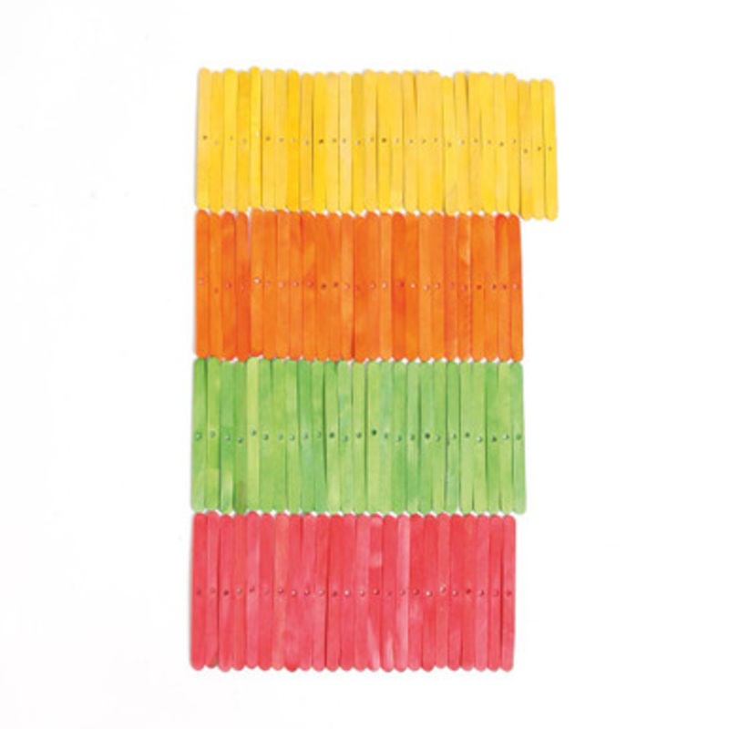 Coloured Wood Ice Lolly Sticks – Parrot Toy Parts – 100 Pack