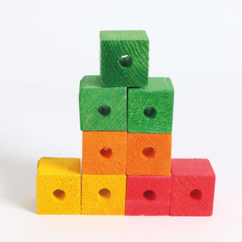 Colourful Wooden Cubes – Large – Pack of 9