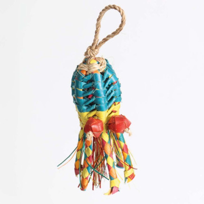 Kraken Natural Woven Palm Leaf Parrot Toy Mini