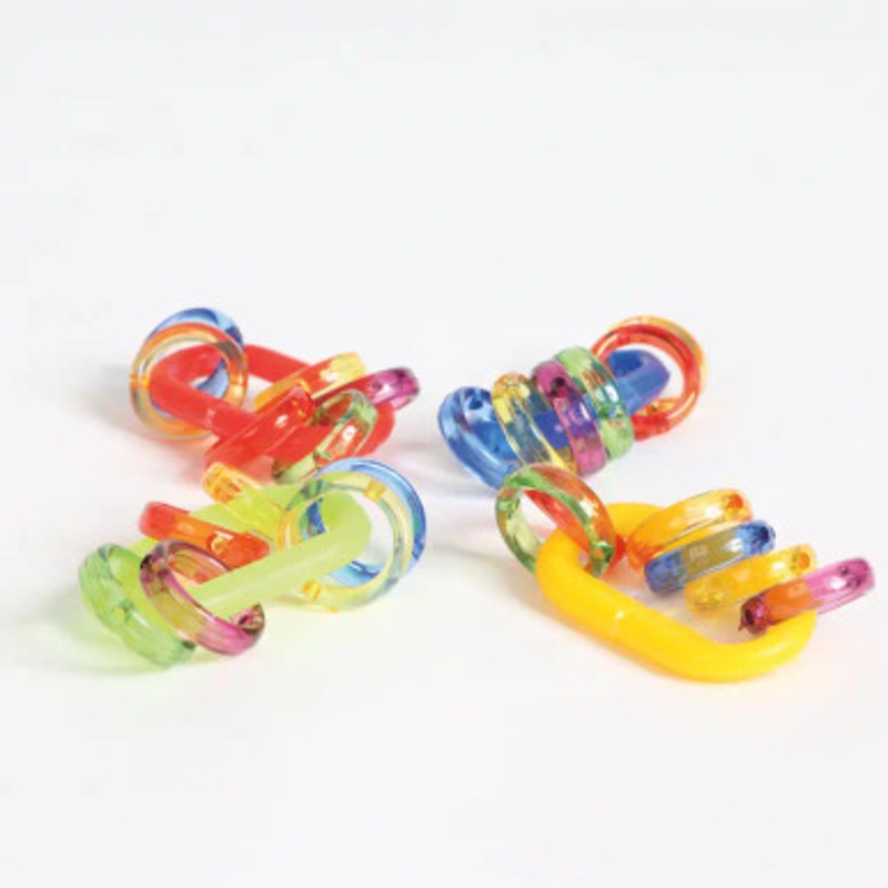 Medium Chain Link Rattle Parrot Foot Toys – Pack of 4