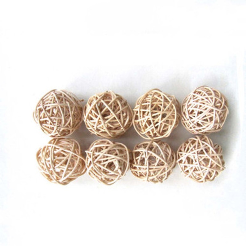 Pack of 8 Munch Balls Woven Vine Chew Toy for Parrots