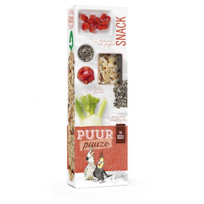 PUUR Twin Pack Fennel and Red Pepper Parrot Treat Sticks 140g