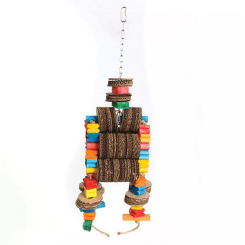 Robot Wood and Cardboard Parrot Toy Medium