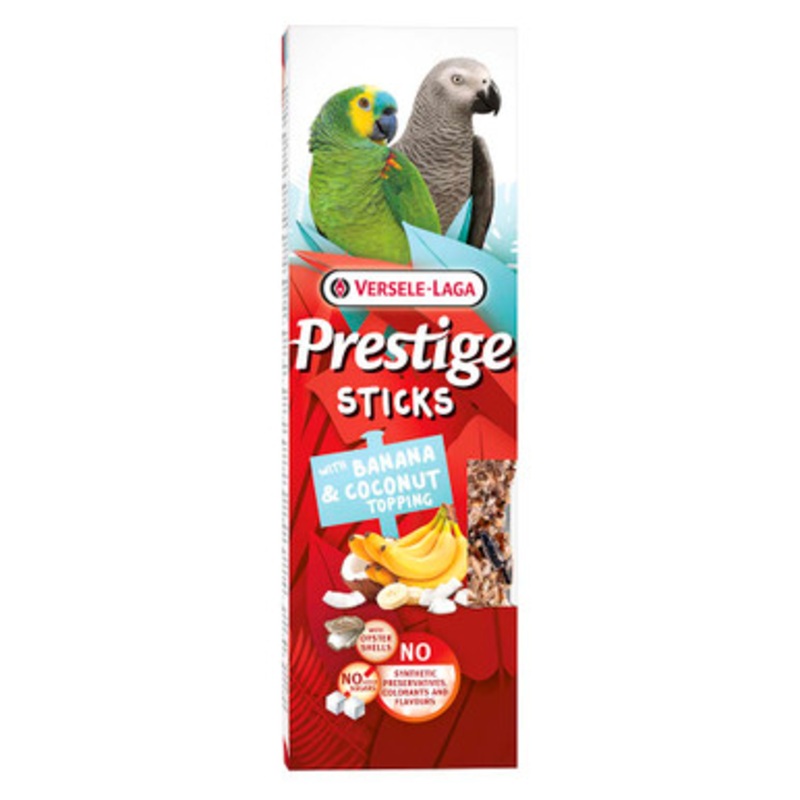 Versele-Laga Prestige Twin Pack Parrot Treat Sticks with Banana and Coconut 140g
