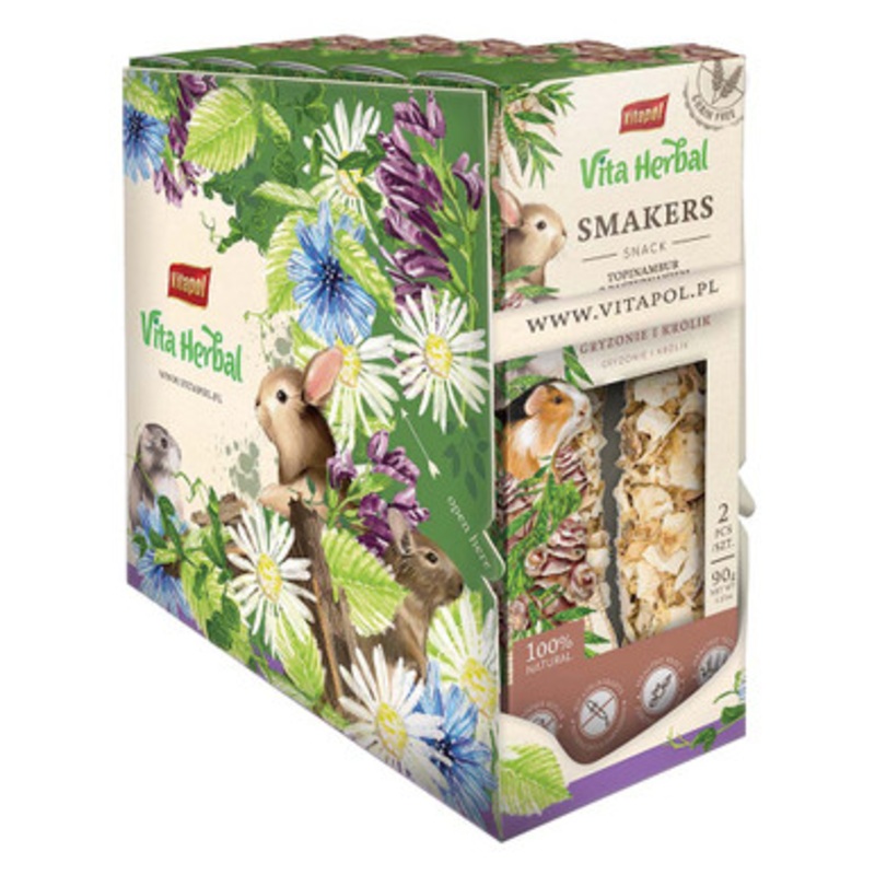 Vitapol Vita Herbal Twinpack Smaker Small Animal Treat Artichoke and Parsnip Case of 5