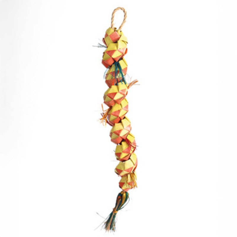 Caterpillar Woven Palm Leaf Parrot Toy Large