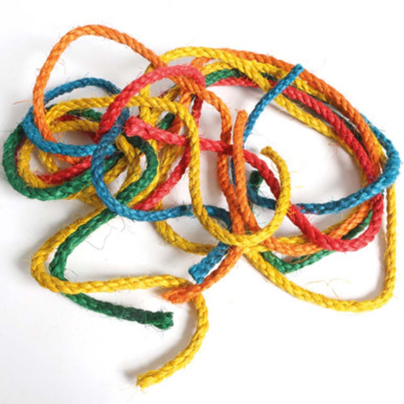 Coloured Sisal Ropes – Parrot Toy Making Parts – Pack of 6