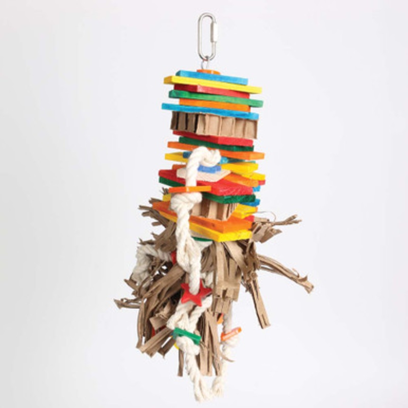 Fiesta Time Cardboard and Wood Parrot Toy