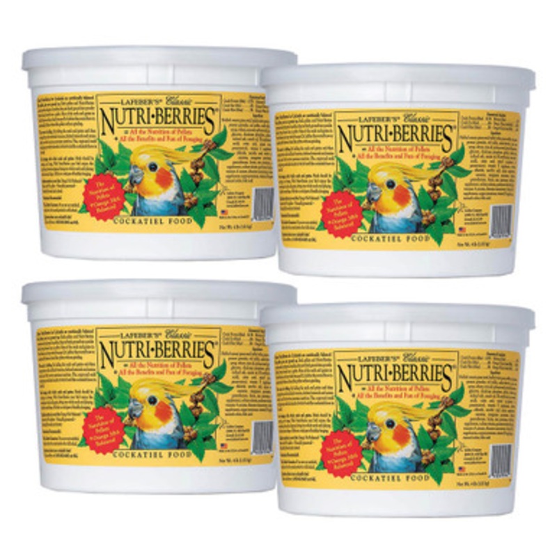 Lafeber Cockatiel NutriBerries Original 1.8kg Complete Cockatiel and Budgie Food Case of 4