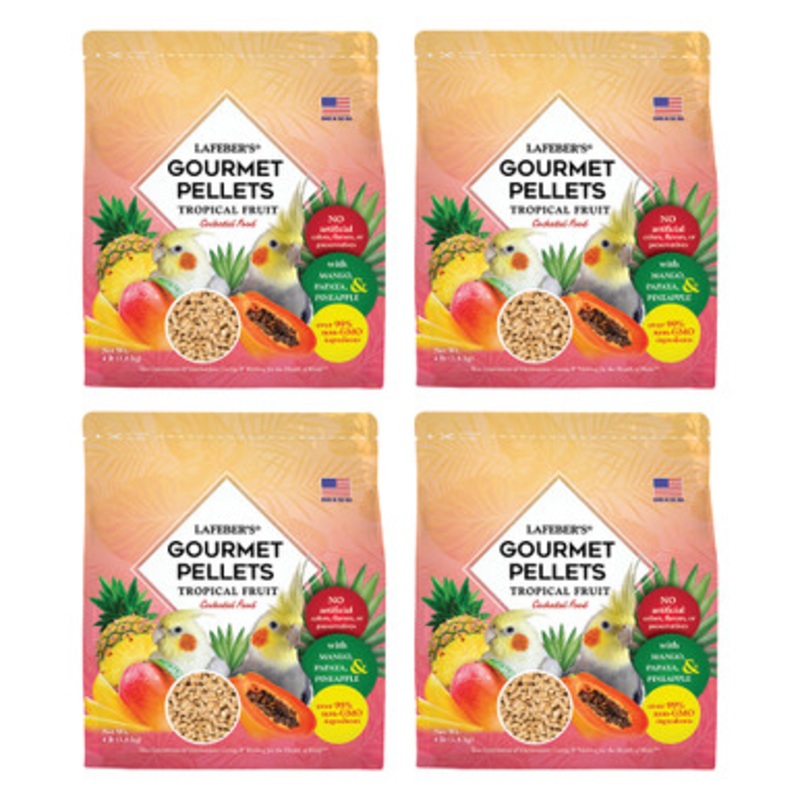 Lafeber Gourmet Pellets Tropical Fruit 1.8kg Complete Cockatiel Food Case of 4