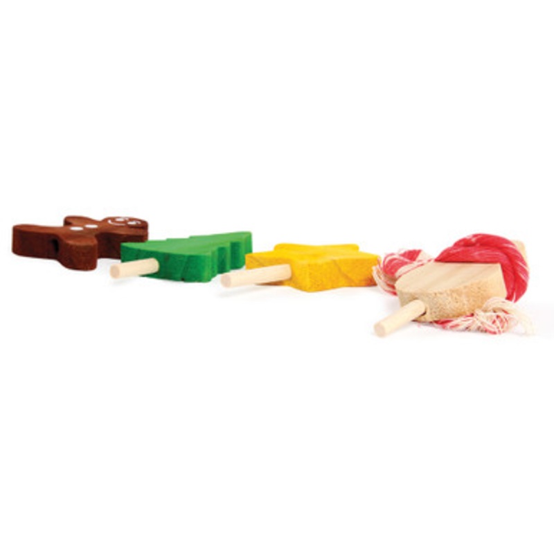 Small Festive Lollipop Parrot Foot Toys – Pack of 4