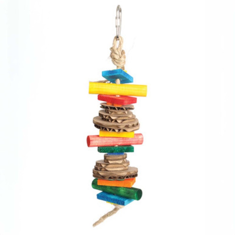 Sweety Wood and Cardboard Stacker Parrot Toy