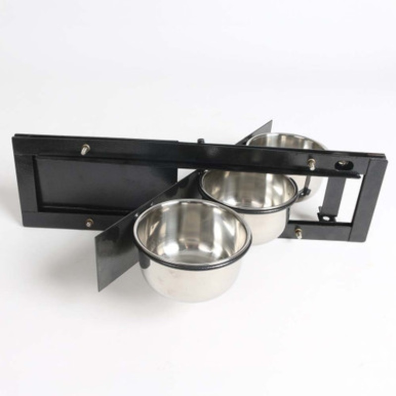 Three Dish Swing Out Feeder with Stainless Steel Bowls