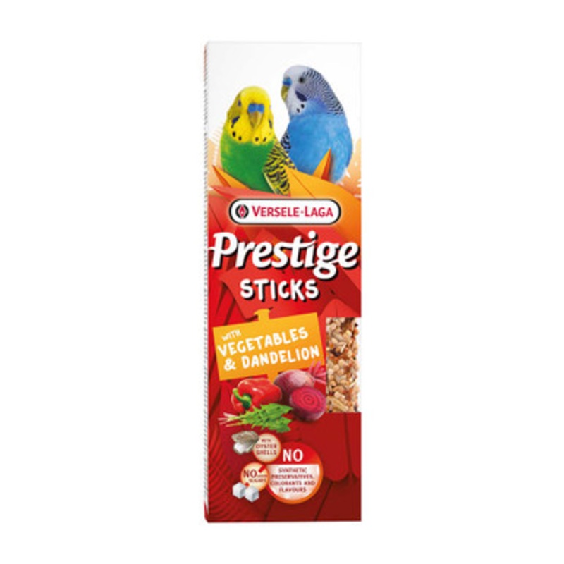 Versele-Laga Prestige Twin Pack Budgie Treat Sticks with Vegetables and Dandelion 60g