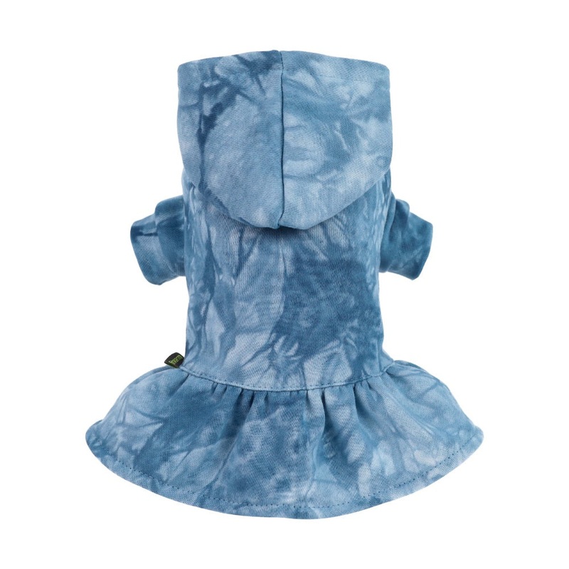 Fitwarm Blue Tiedye Hoodie Dress