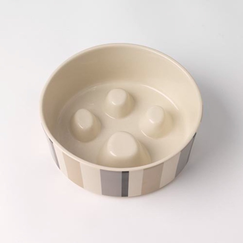 Petrageous Metro Stripes Slow Feed Stoneware Bowl