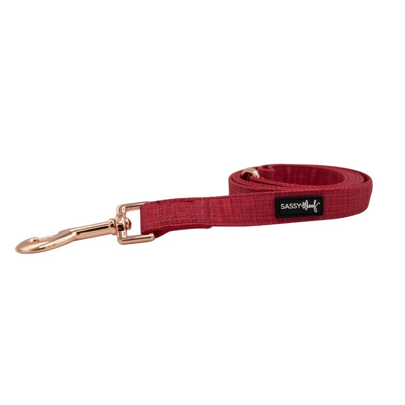 Sassy Woof LEASH – MERLOT|Rose Gold Hardware|Black Hardware