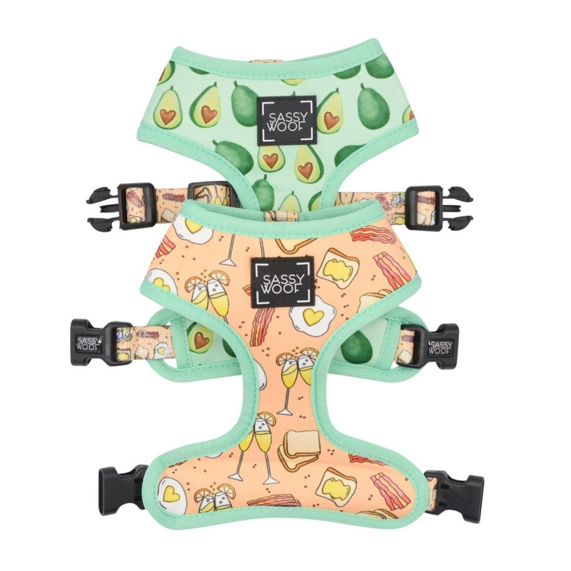 Sassy Woof REVERSIBLE HARNESS – HEARTY BRUNCH