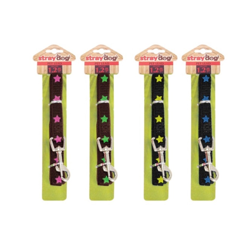 Stray Dog Printed Dog Lead -Stars 1.2M