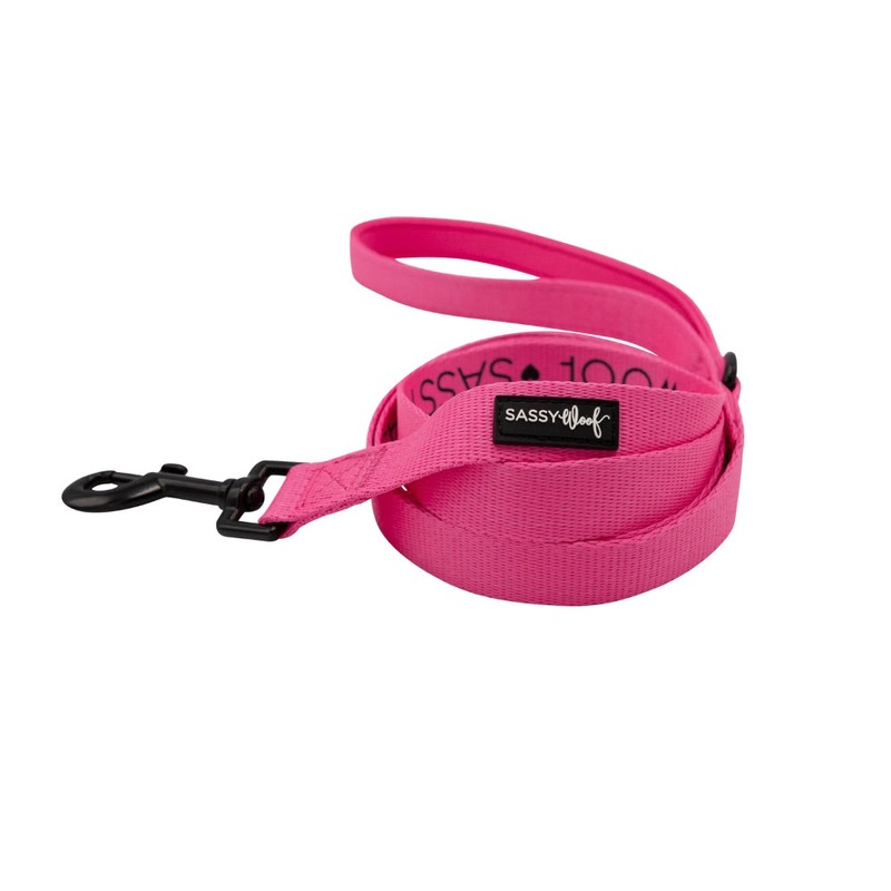 Sassy Woof Leash – Neon Pink