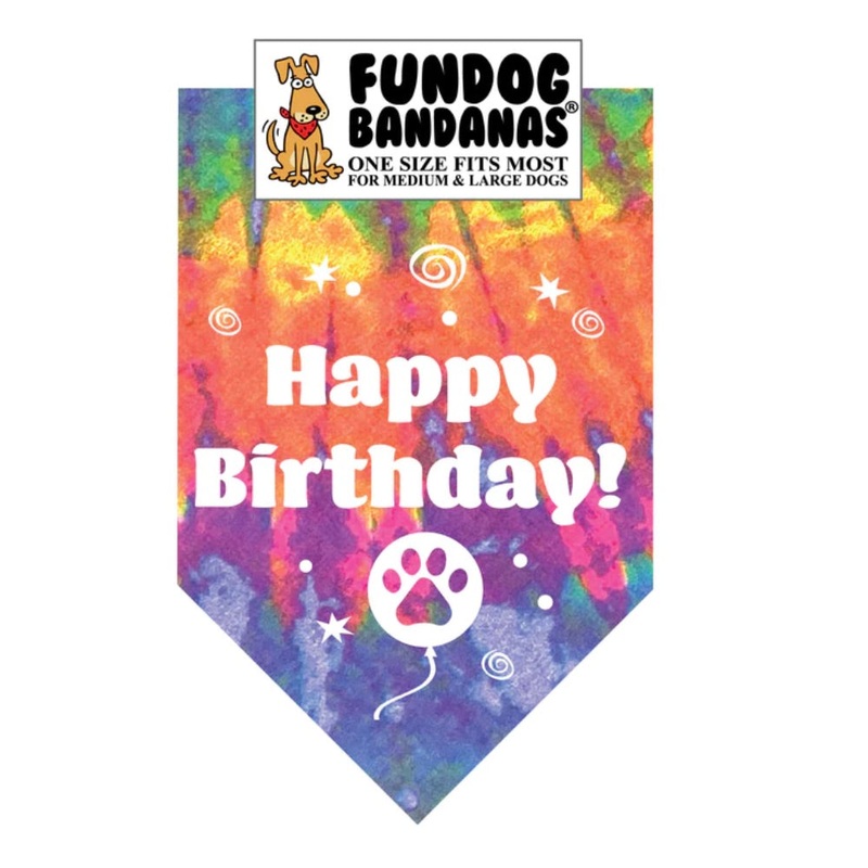 Fundog Happy Birthday Bandana|Miniature|Medium/Large
