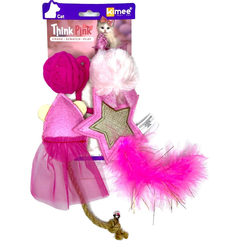 Kimee Think Pink 4 Pack Cat Toy