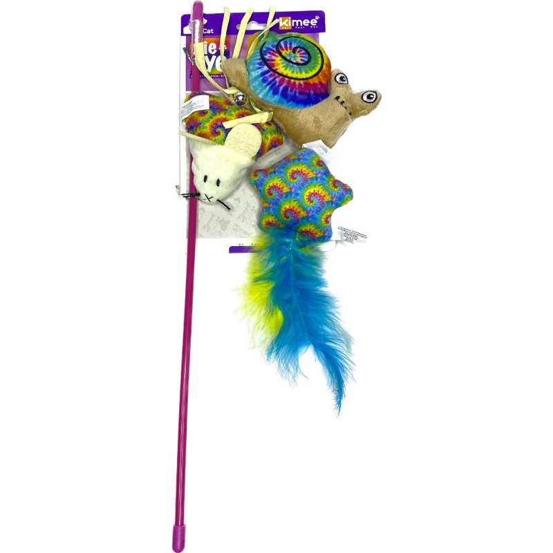 Kimee Tiedye 3pk Wand Cat Toy