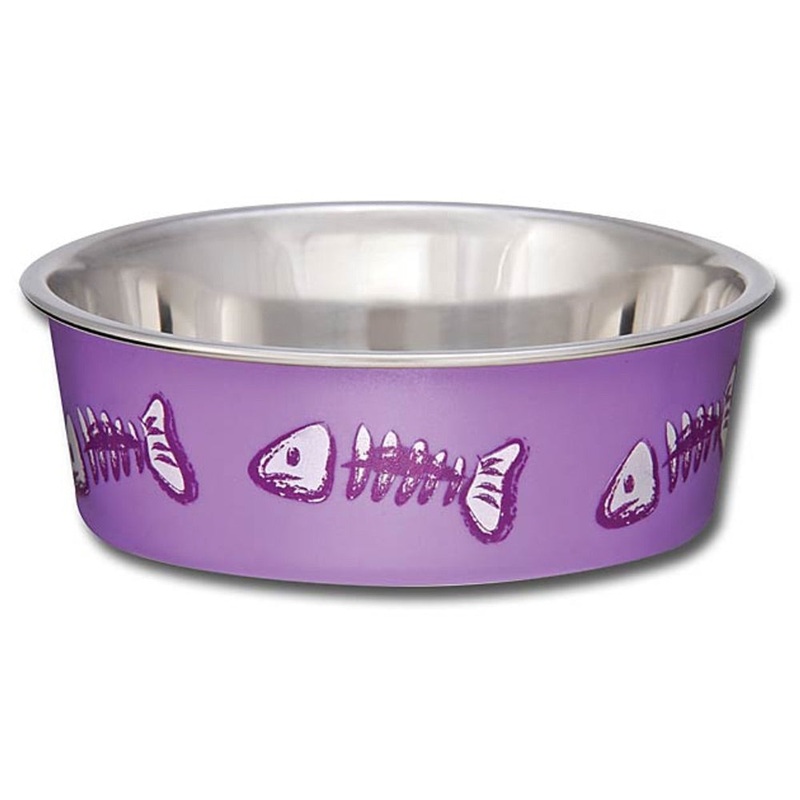 Loving Pets Bella Bowl Fish Skeleton Design – Lilac Xs