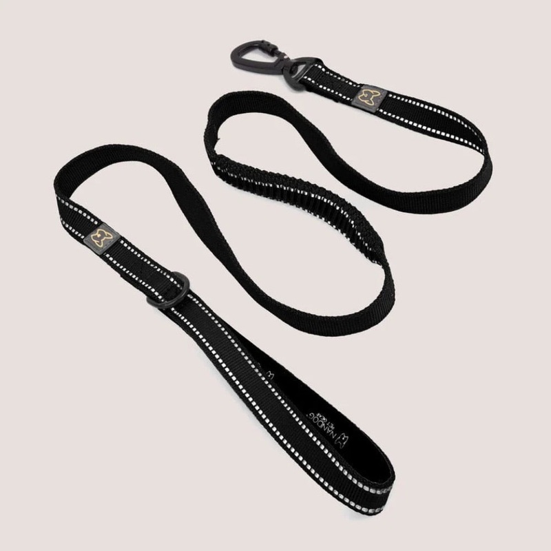 Nandog ANTI-PUSH SPORT DOG LEASH WITH NEOPRENE HANDLE – BLACK