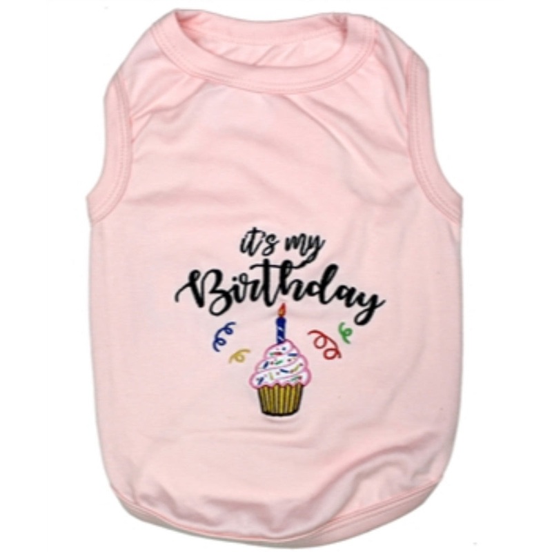 Parisian Pet Its My Birthday Pink Tee