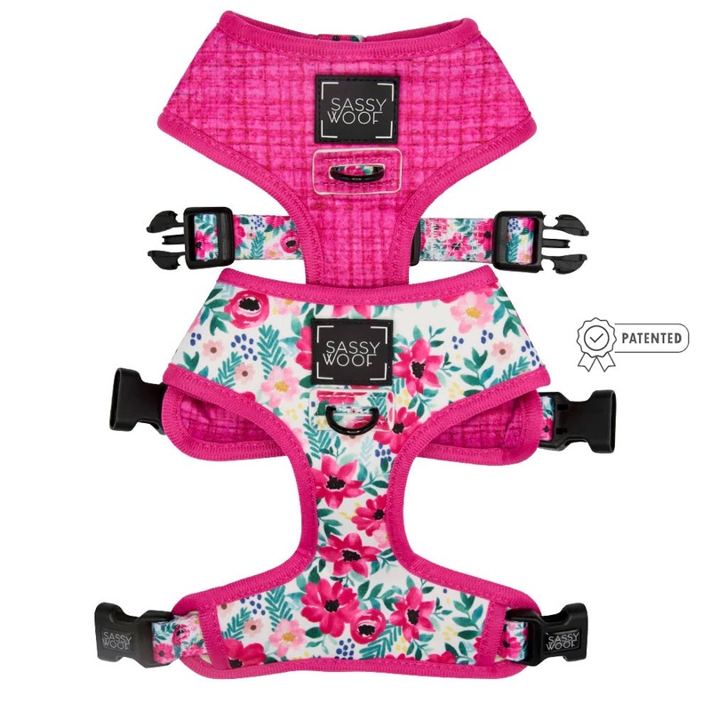 Sassy Woof DOG REVERSIBLE HARNESS – FLORAL FRENZY