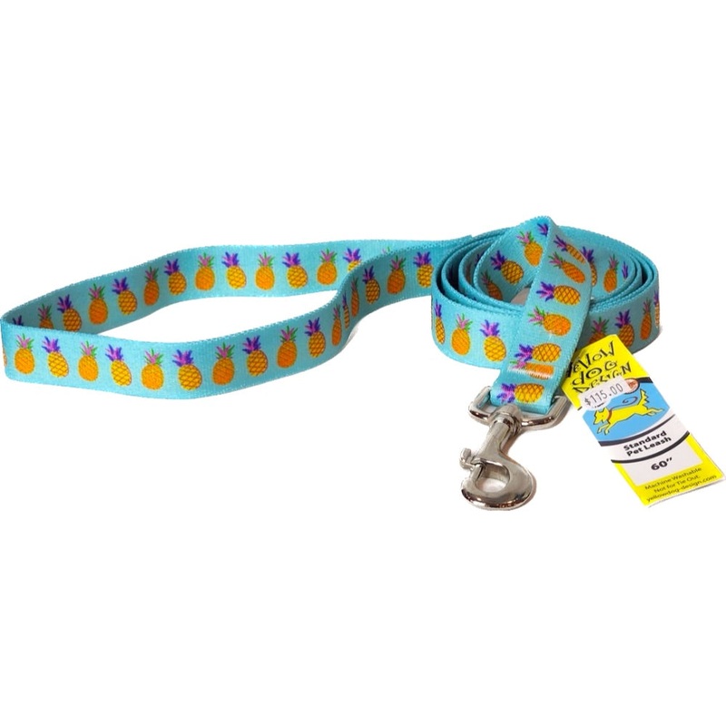 Yellow Dog Design Pineapple Party Blue Leash – 5ft
