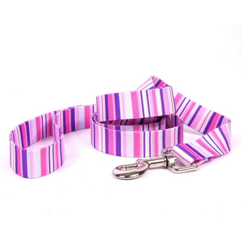 Yellow Dog Design PURPLE AND PINK STRIPES DOG LEASH – 5ft