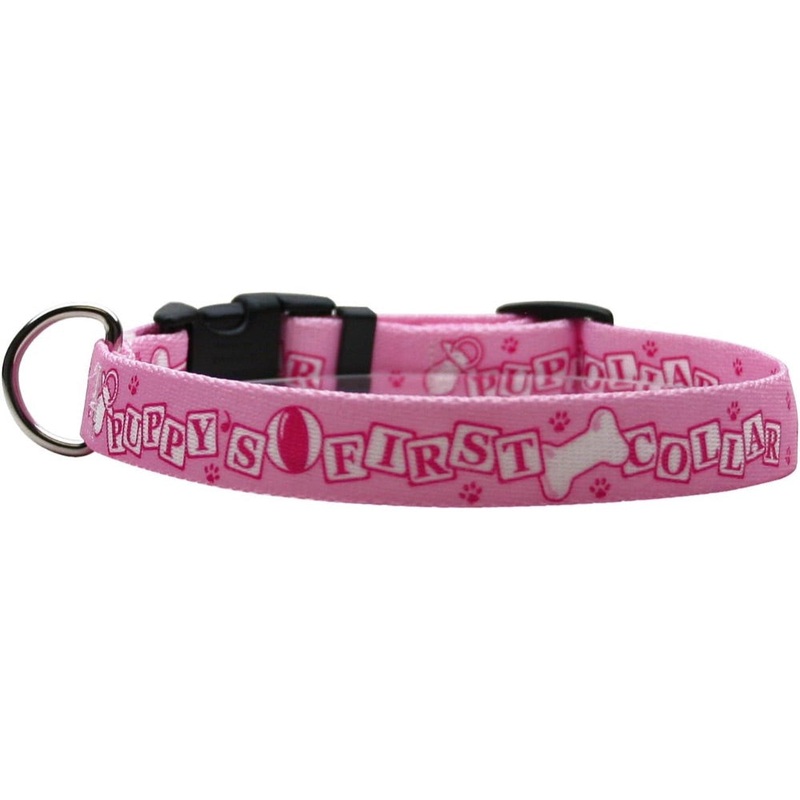 Yellow Dog Puppy’s First Collar- Pink