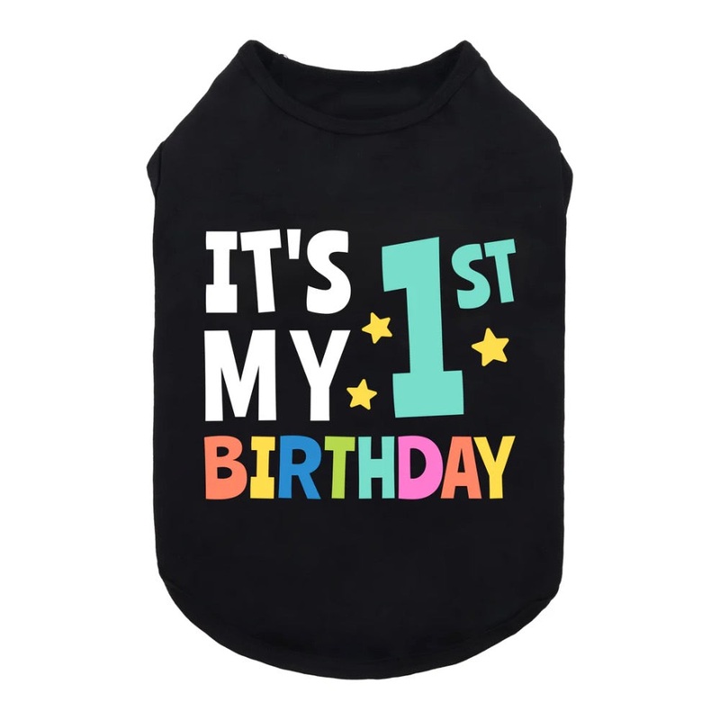 Fitwarm IT’S MY FIRST BIRTHDAY SHIRT- Black