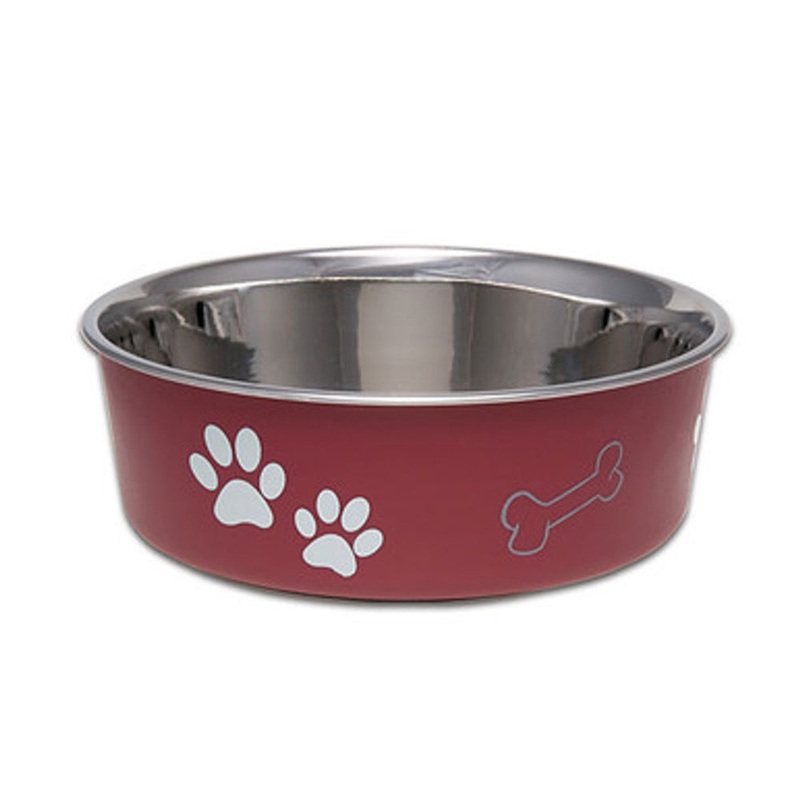 Loving Pets Bella Bowl Stainless Steel Dog Bowl – Merlot
