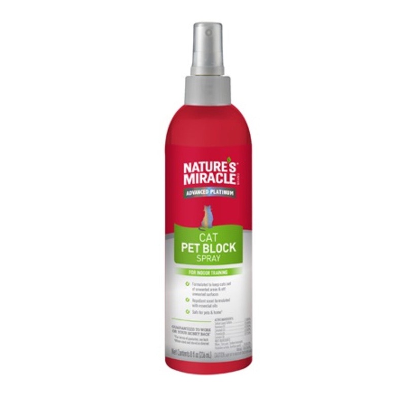 Nature’s Miracle Advanced Platinum Cat Pet Block Repellent Spray – 8oz