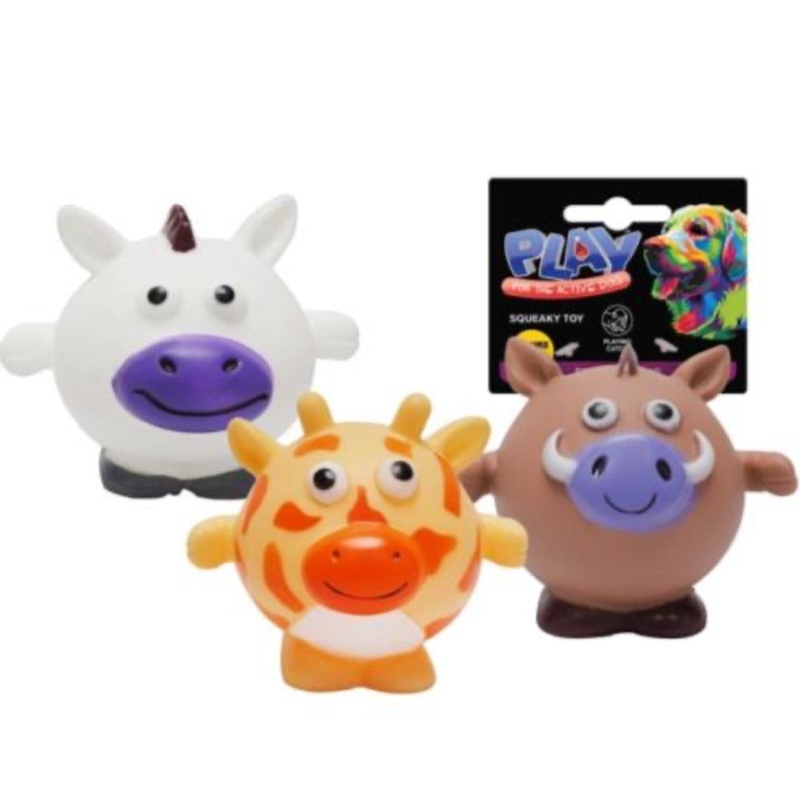 Play Animal Squeaky Dog Toy|Horse|Giraffe|Bull