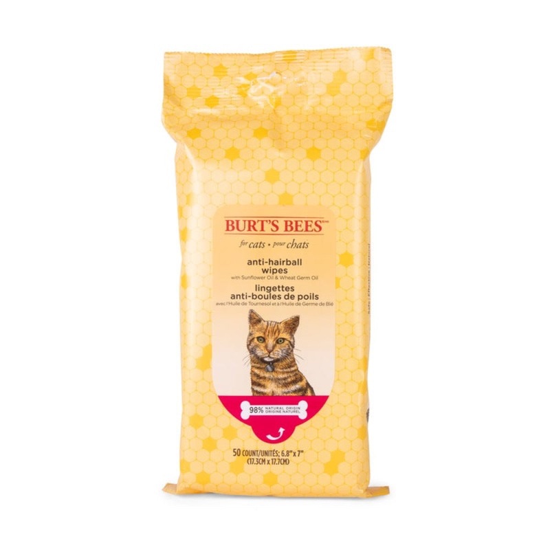 Burt’s Bees Anti-Hairball Cat Wipes – 50ct