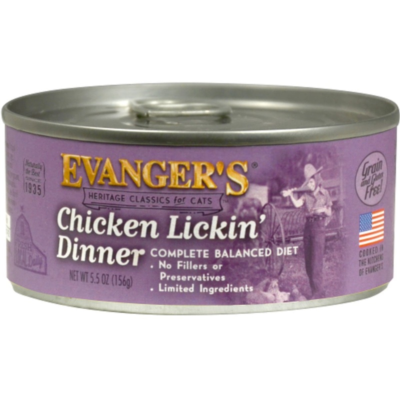 Evanger’s Heritage Classic Chicken Lickin Dinner for Cats  5.5oz