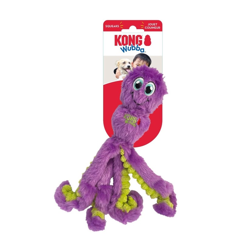 KONG Wubba Octopus Small Dog Tug Toy – Assorted Colors
