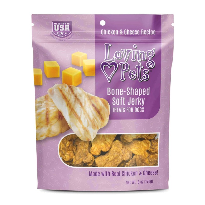 Loving Pets Chicken & Cheese Bone-Shaped Soft Jerky Treats