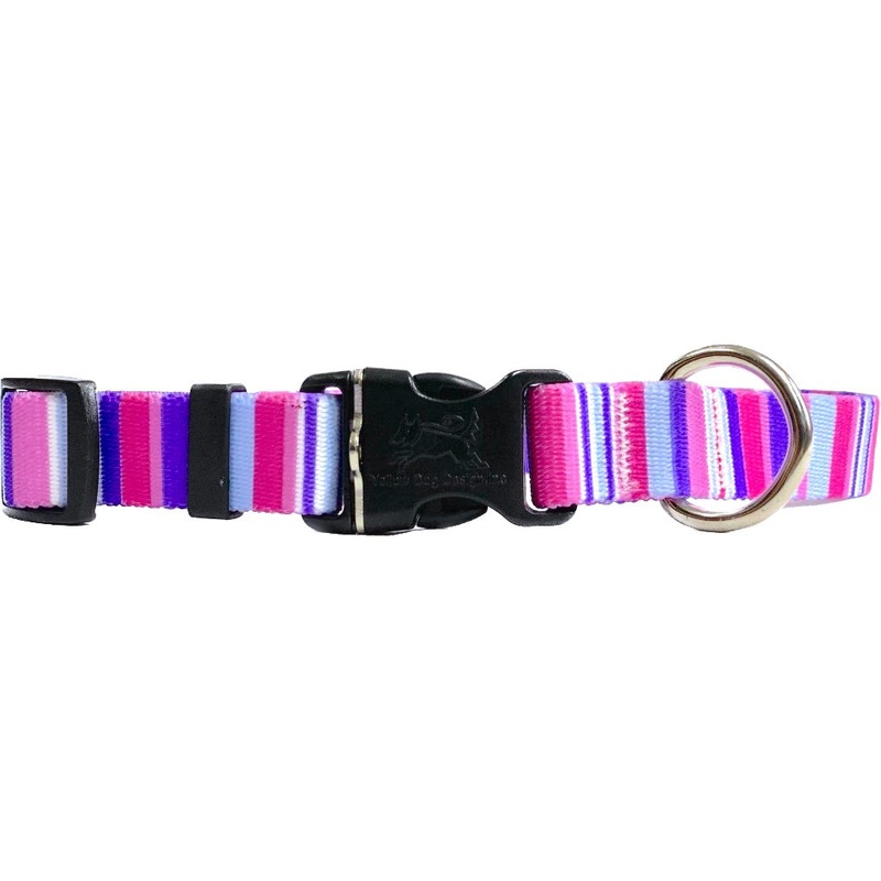 Yellow Dog Design Purple & Pink Stripes Collar