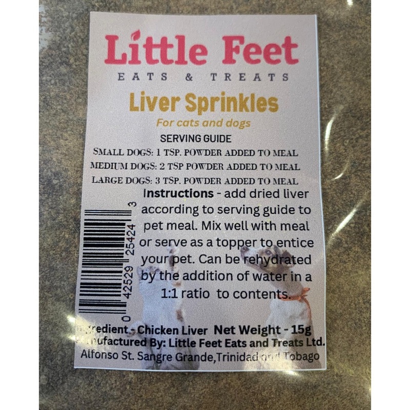 *BUY ONE GET ONE FREE* Little Feet Eats & Treats Liver Sprinkles for Cats & Dogs – Expiring 10th July, 2025.