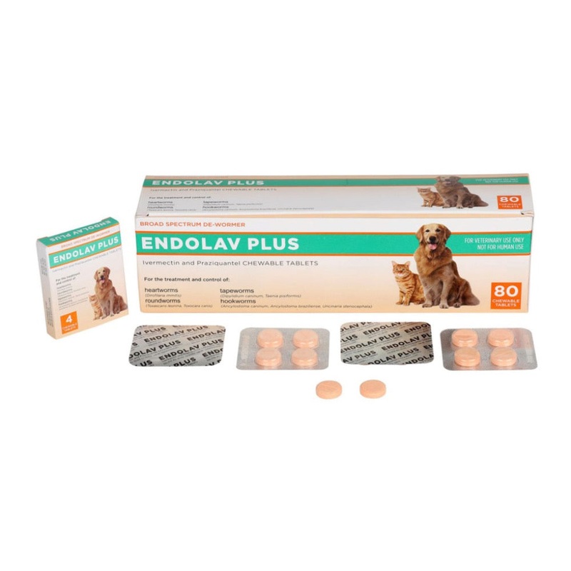 Endolav Plus Chewable Dewormer Tablets for Cats & Dogs – 1pk