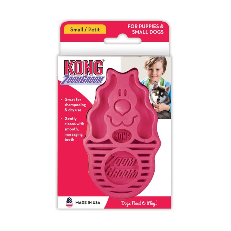 KONG ZoomGroom|Puppy/Small|Regular/Large|Raspberry|Boysenberry