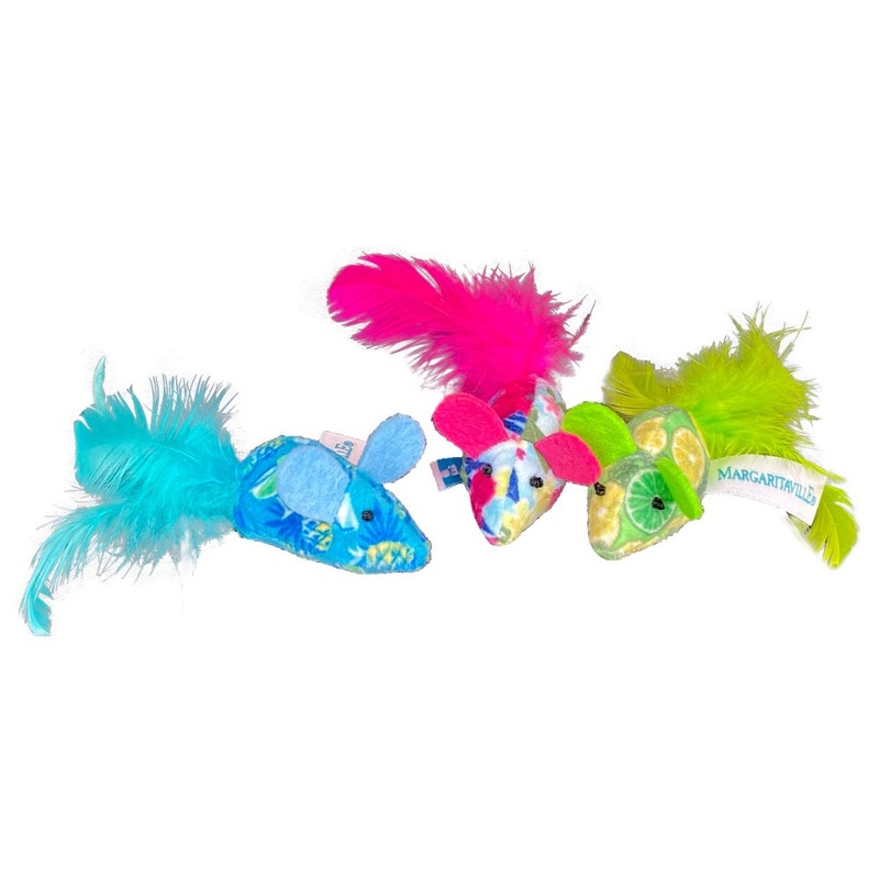 Multipet Margaritaville Mice Cat Toy 6.5 3pk